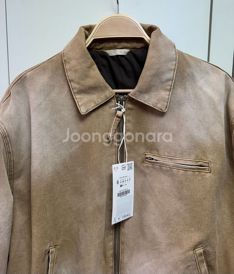 자라 워싱 봄버 재킷 미디움카멜 S사이즈--4