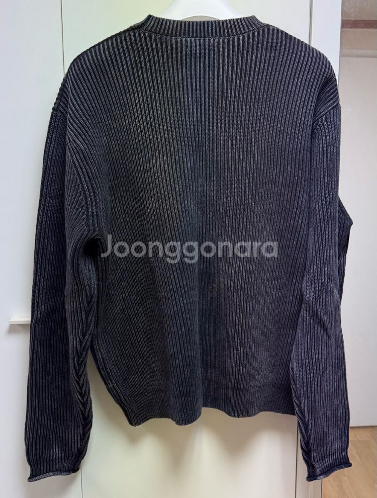 자라 워싱 처리 펄 니트 스웨터 블랙 M사이즈--3