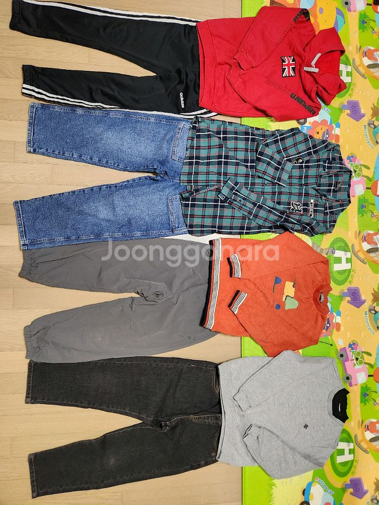 140사이즈 남아 간절기 겨울바지 티셔츠 7벌 일괄--0