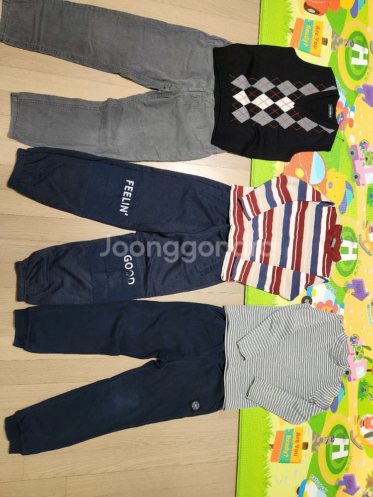 140사이즈 남아 간절기 겨울바지 티셔츠 7벌 일괄--3