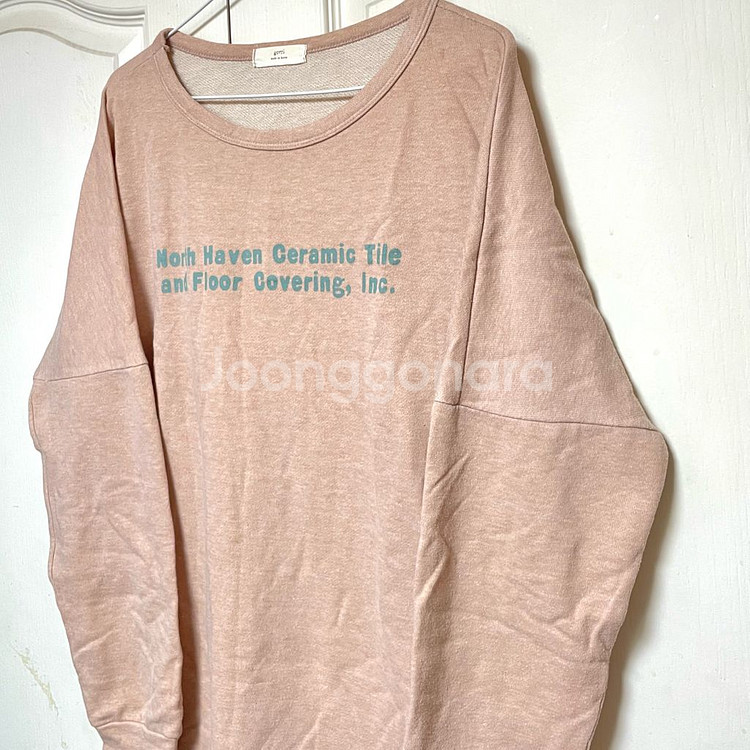 빅사이즈 인디고핑크 레터링 면 긴팔티--1