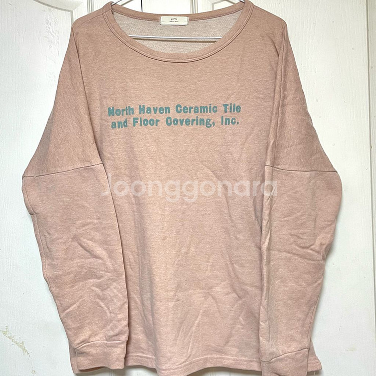 빅사이즈 인디고핑크 레터링 면 긴팔티--0