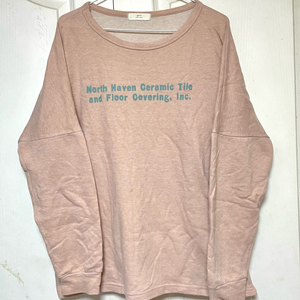 빅사이즈 인디고핑크 레터링 면 긴팔티