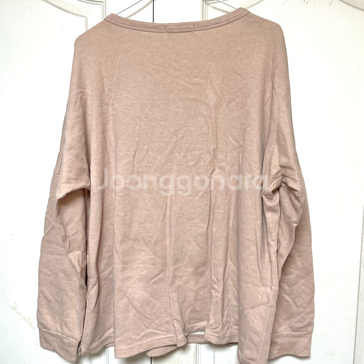 빅사이즈 인디고핑크 레터링 면 긴팔티--4