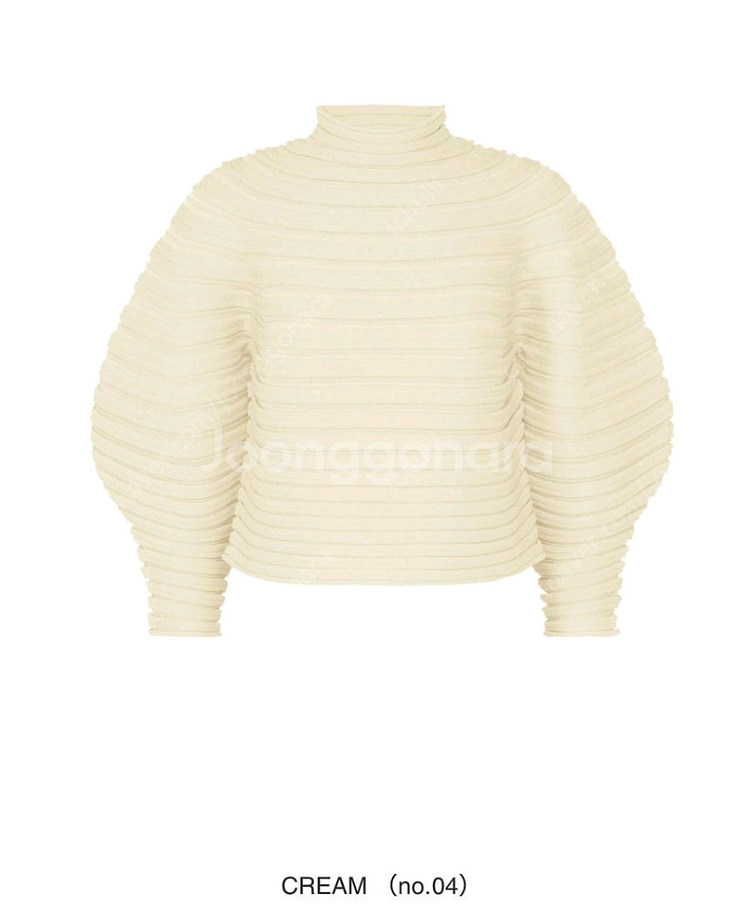 플리츠플리즈 머쉬룸니트 크림--2
