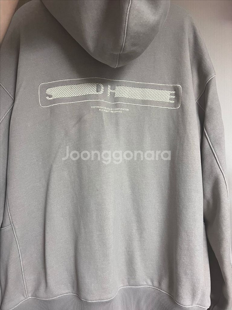 솔리드옴므 백로고 후드 48사이즈--2
