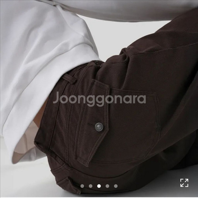 [브라운/S] 모디무드 어텀 던킨 벌룬 워크 커브드 면 코튼 팬츠--3