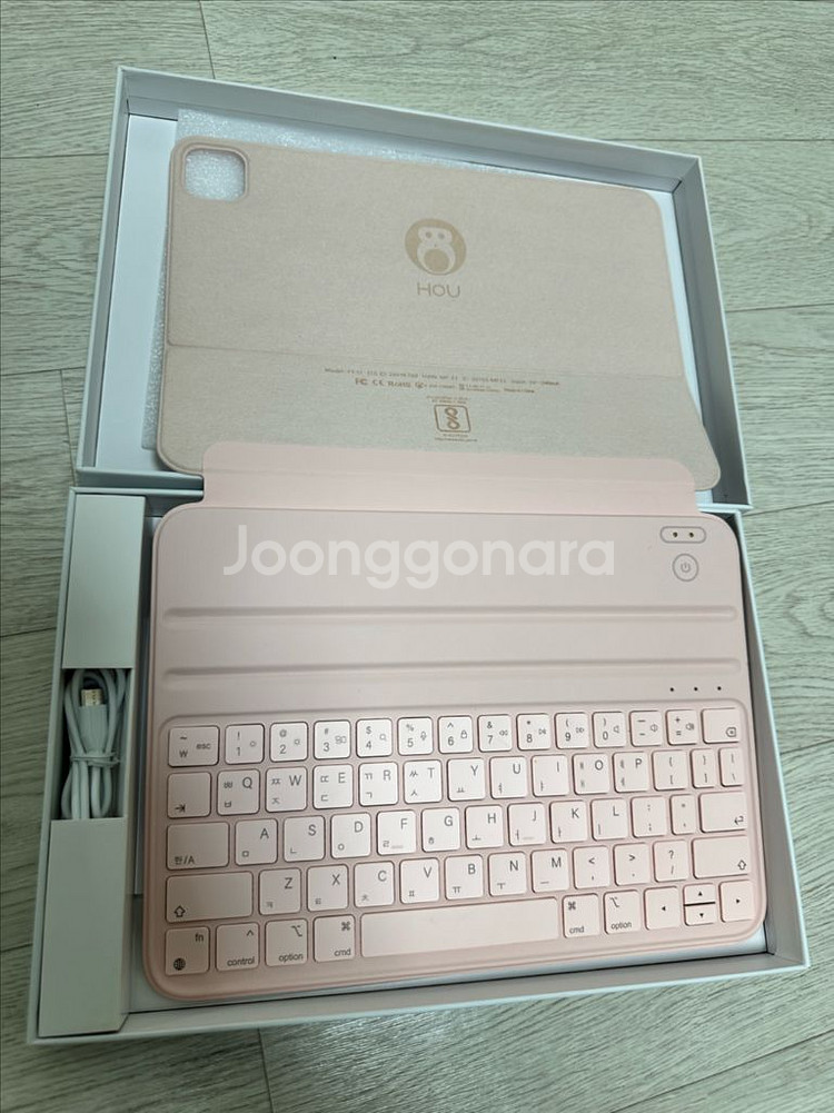 아이패드용 HOU 블루투스 키보드 케이스 핑크--0