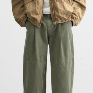 자라 카키색 와이드 팬츠 M(31~32)