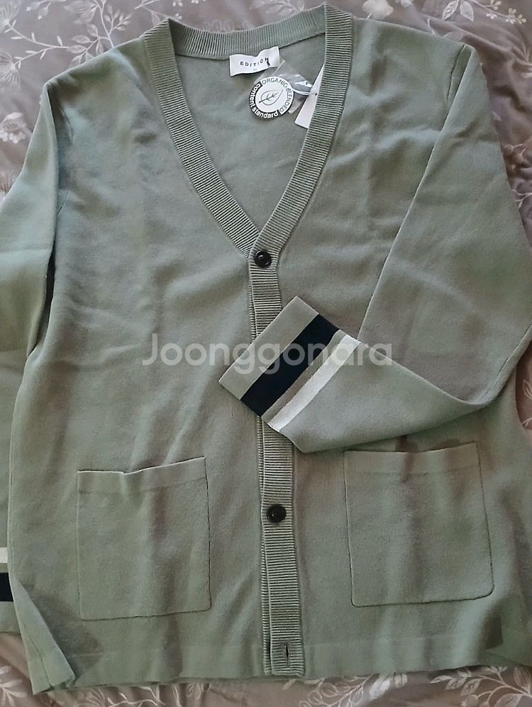 에디션 남성 니트 가디건에디션 소매 배색 라인 가디건 / 새상품--3