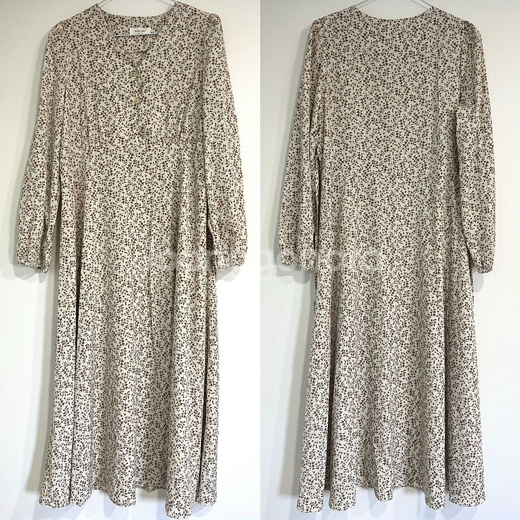 새상품/블랙라벨 패턴 롱원피스--0