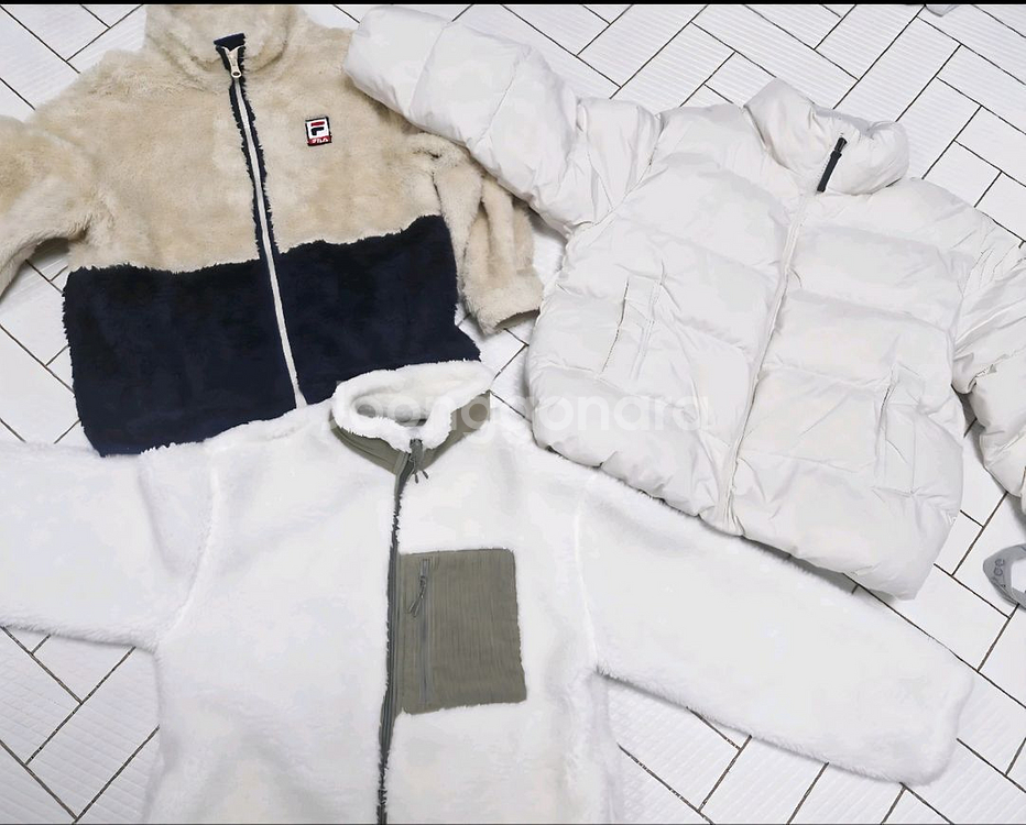 휠라 키즈 뽀글이 후리스 패딩 나머지 탑텐140사이즈--0