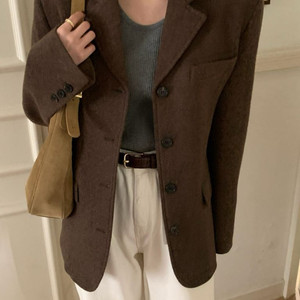 셔틀랜 울100 자켓 브라운자켓 초코자켓