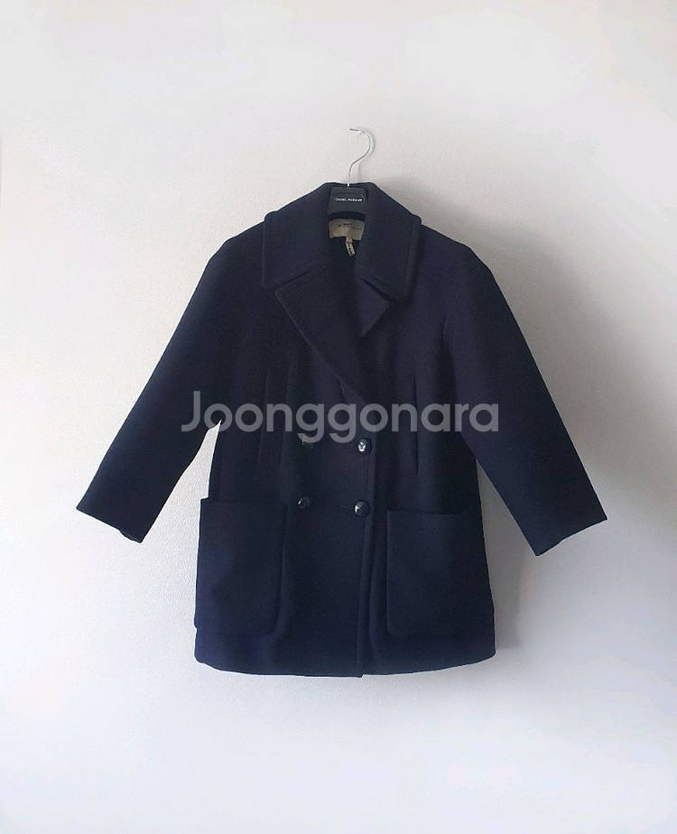 이자벨마랑 더블 브레스티드 오버사이즈 하프 코트--0