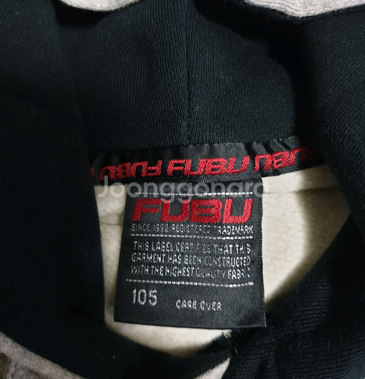 FUBU 오버핏 기모후드티 그레이 (XL)--2
