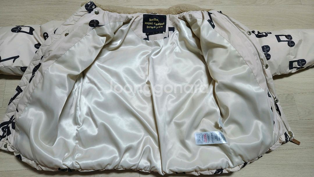 미리로디니 음표 패딩 10-11Y. 착불--2