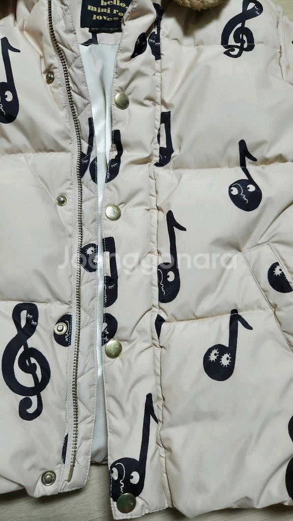 미리로디니 음표 패딩 10-11Y. 착불--4