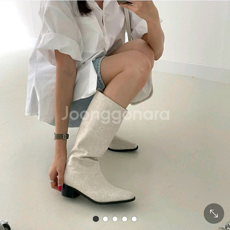 린넨부츠 245사이즈 4.5cm 새상품--0