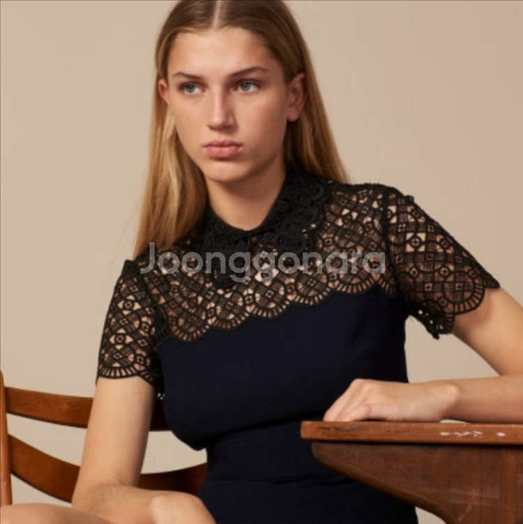 레이스 카라 원피스--1