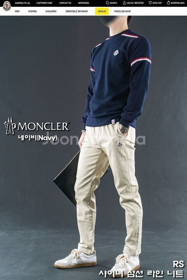 몽클 샤이니 삼선 라인니트--2