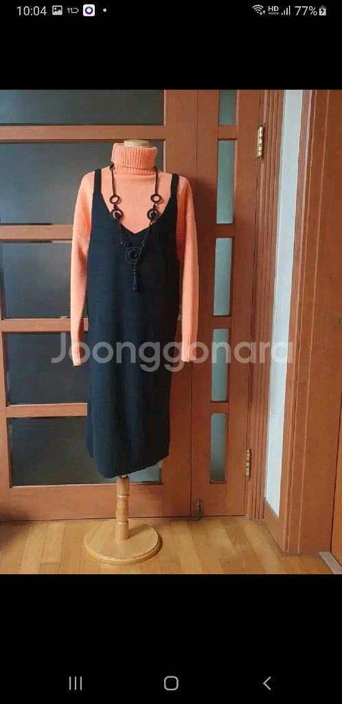 (새제품)기모니트 뷔스티에 롱원피스 블랙--5