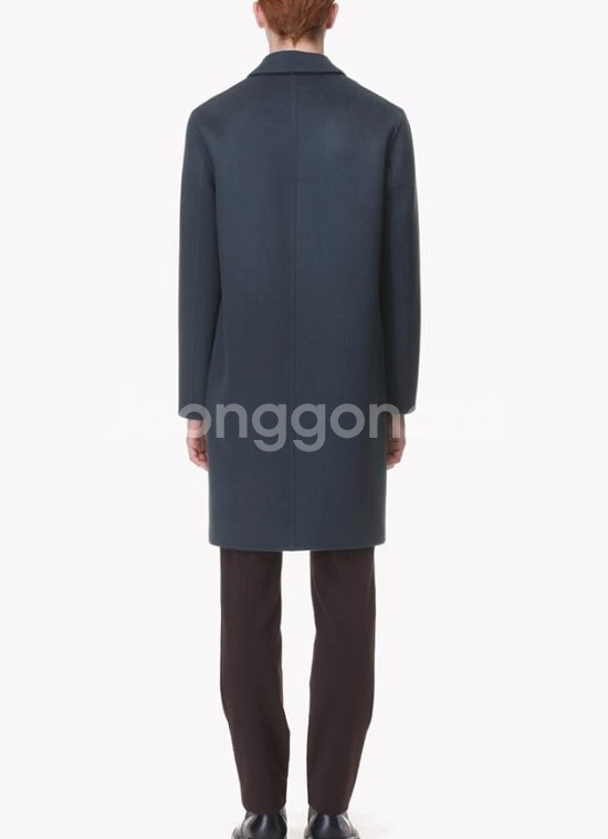 타임옴므 스모크그린 캐시미어 세미오버 핸드메이드코트95--6
