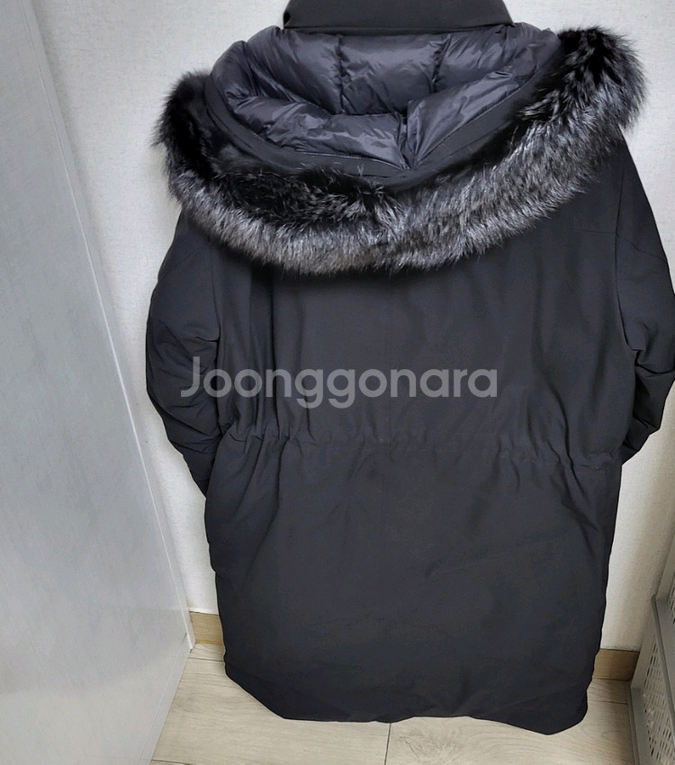 리얼 폭스퍼 후드 롱패딩--2
