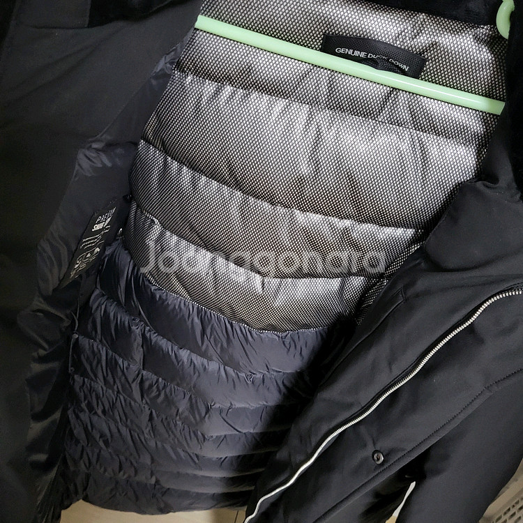 리얼 폭스퍼 후드 롱패딩--6