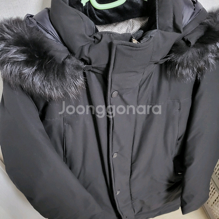 리얼 폭스퍼 후드 롱패딩--7