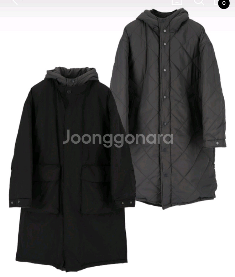 NOWANDTOMORROW 후드 롱패딩 M/리버시블 양면/새상품 남녀공용--2