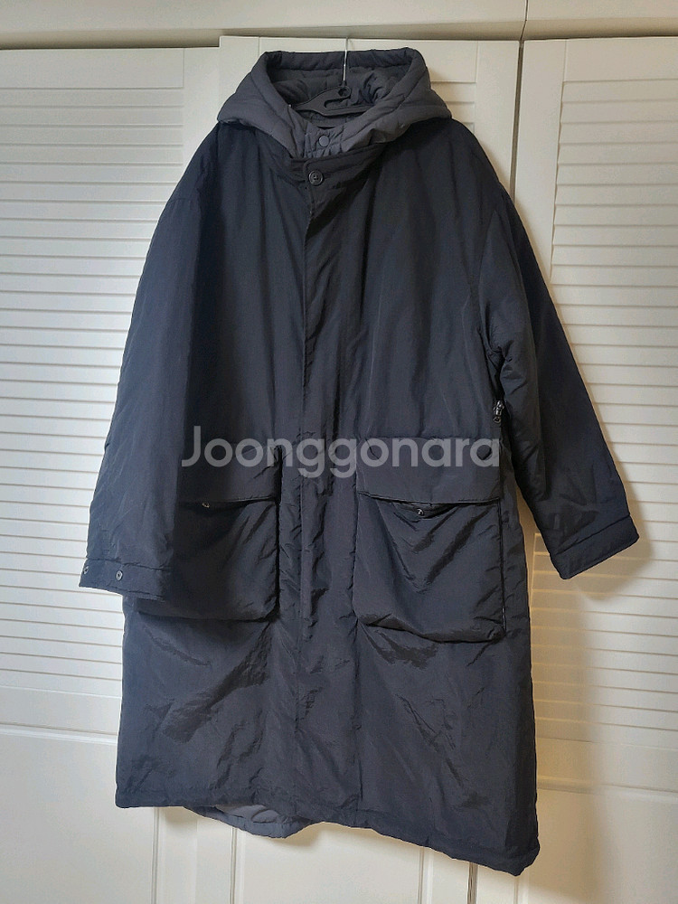 NOWANDTOMORROW 후드 롱패딩 M/리버시블 양면/새상품 남녀공용--4