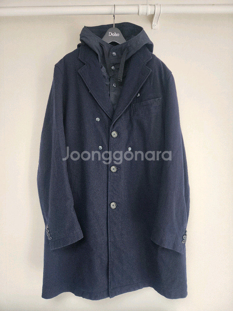 [XL]엔지니어드가먼츠 울 체스터코트 후드내피 포함--0