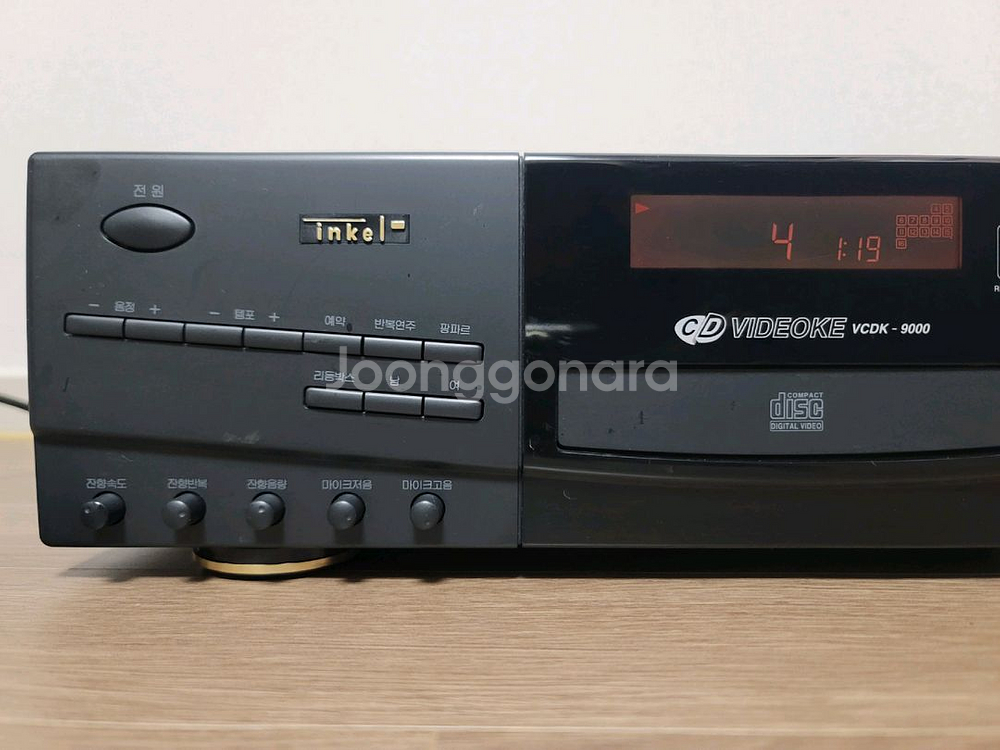 인켈 CD 플레이어,픽업 교체,리모컨 포함,노래방 기능--1