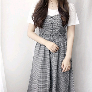 새상품) 체크 롱원피스 뷔스티에 리본 스트링 나시 빈티지 / 로버블 밀크코코아 바온 빈블 러브앤드팝 라부 트윈즈영