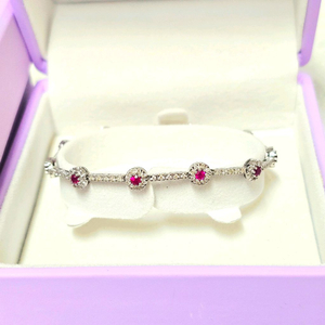 14k 천연 다이아몬드루비양장팔찌