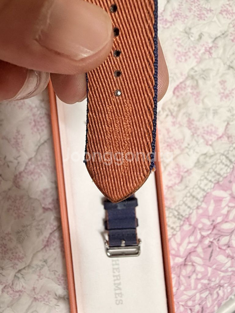 애플워치 에르메스 점핑싱글투어 블루사피흐/오랑쥬 45mm--1