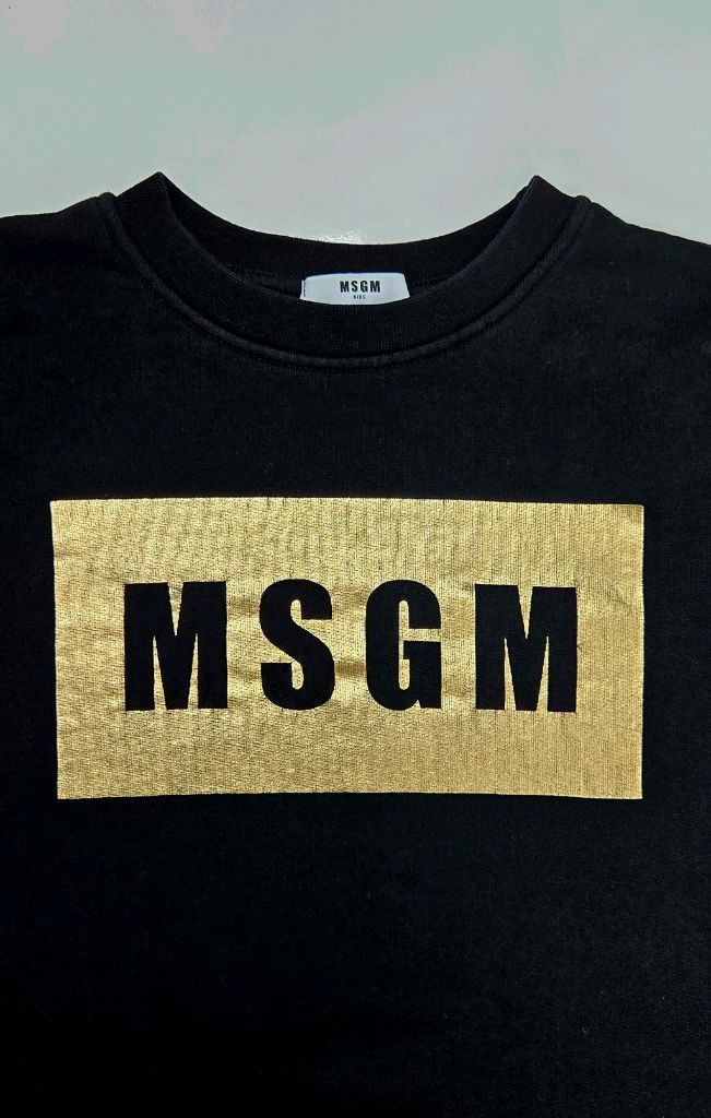 MSGM 키즈 스퀘어로고 맨투맨 기모 12A--2