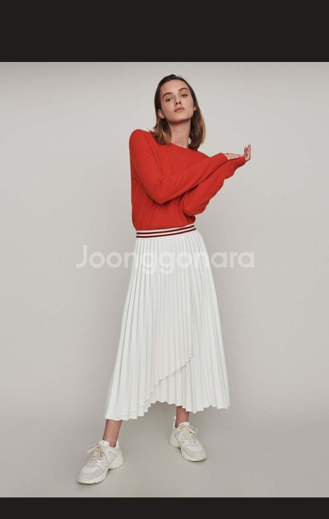 Maje 마쥬 플리츠 밴딩 언발란스 스커트--0