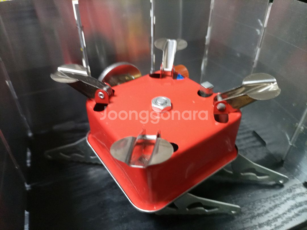 캠핑용으로 휴대용 가스 버너입니다. 9단 바람막이 포함--4