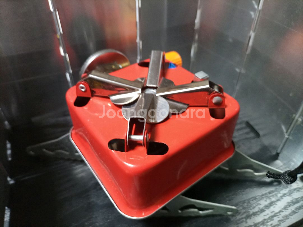 캠핑용으로 휴대용 가스 버너입니다. 9단 바람막이 포함--3