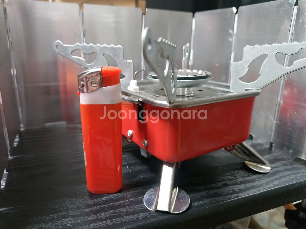 캠핑용으로 휴대용 가스 버너입니다. 9단 바람막이 포함--6