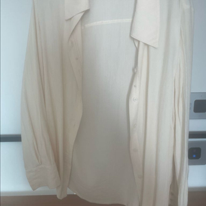 리스트 크림색 면소재 여성 셔츠 블라우스 55사이즈