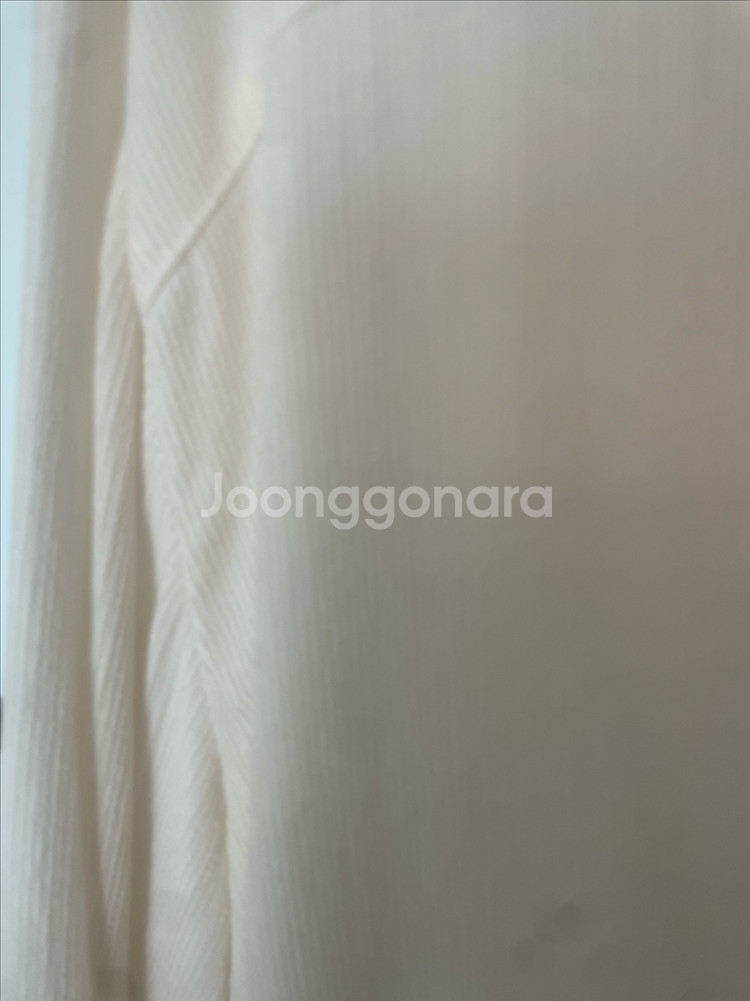 리스트 크림색 면소재 여성 셔츠 블라우스 55사이즈--3