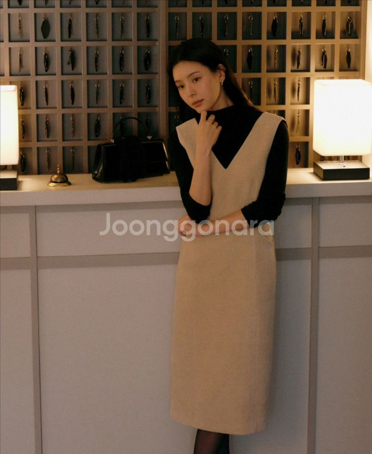 시에 sie 벨라 텍스쳐드 원피스 베이지s--0