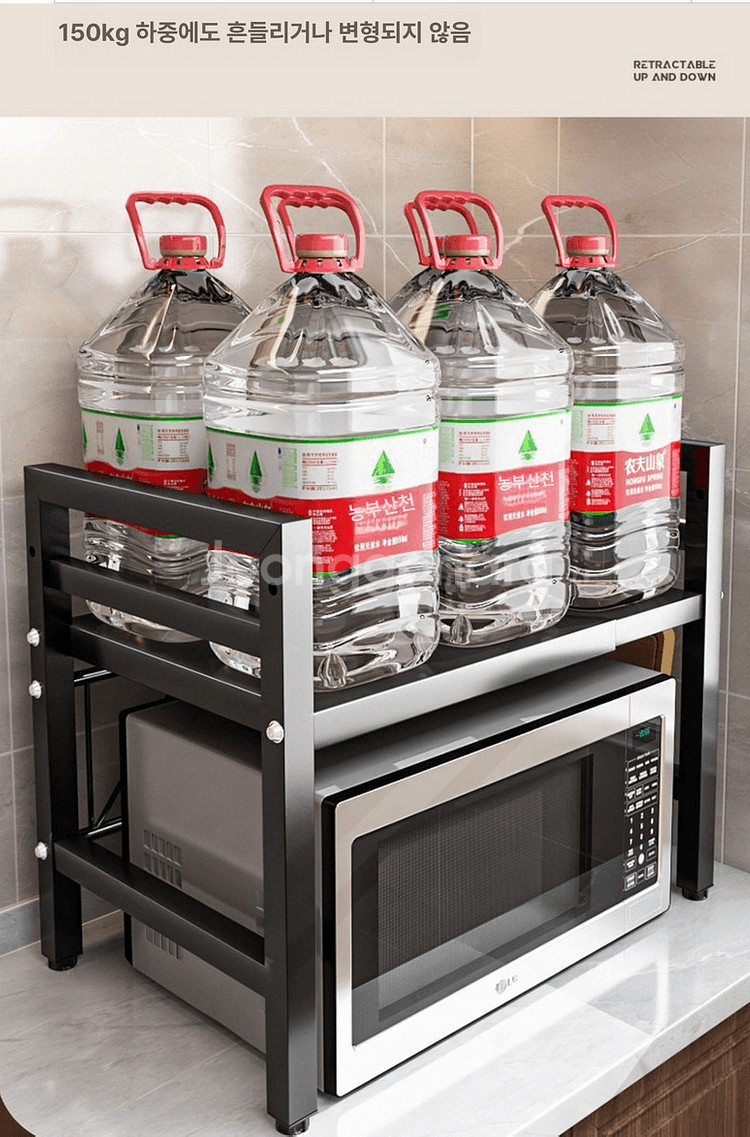 새제품> 전자레인지 2, 3단선반, 높이, 넓이 맞춤식 선반, 4단 냄비 선반, 주방 공간 확보, 초특가--5