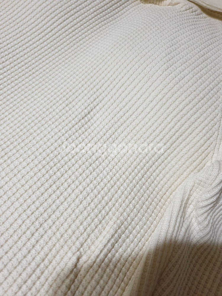 캘빈클라인(ck) 아이보리 숄카라 와플 면니트 M사이즈--5