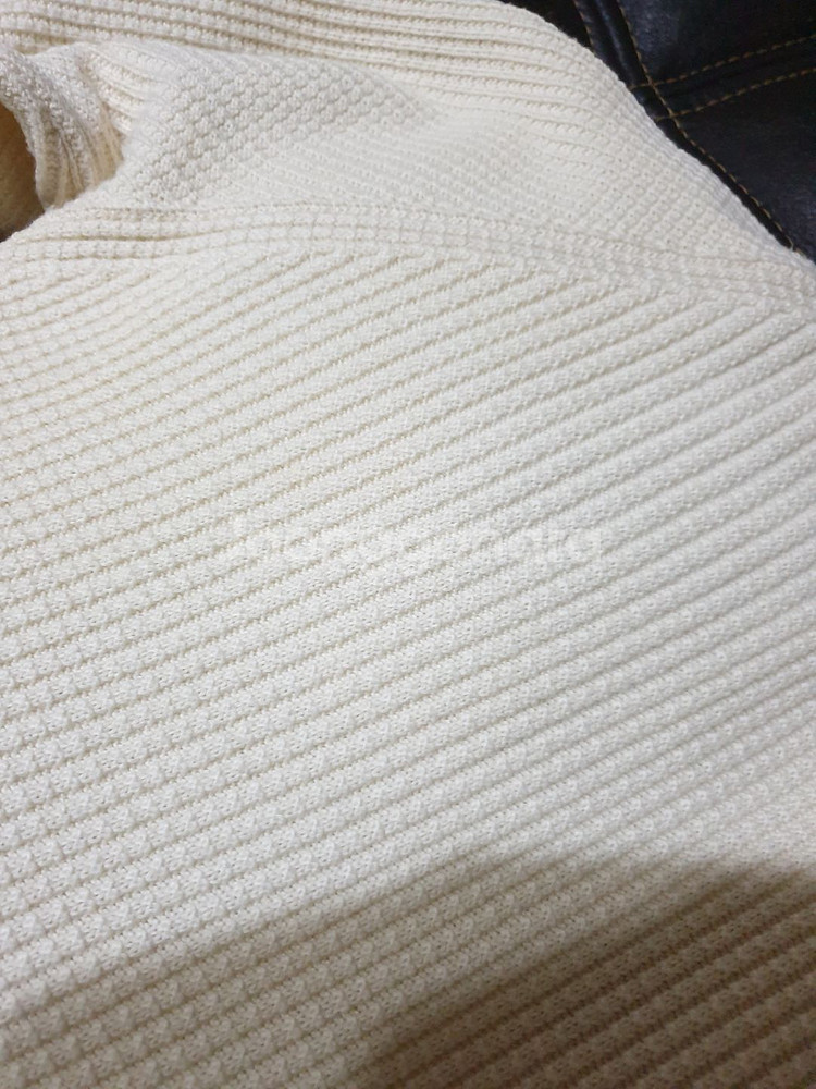 캘빈클라인(ck) 아이보리 숄카라 와플 면니트 M사이즈--7