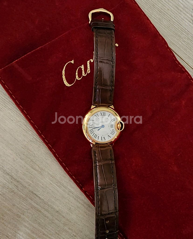 까르띠에 발롱블루 금통 로즈골드 28mm--2