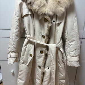 미샤 퍼 벨트 롱패딩코트 아이보리 55-66
