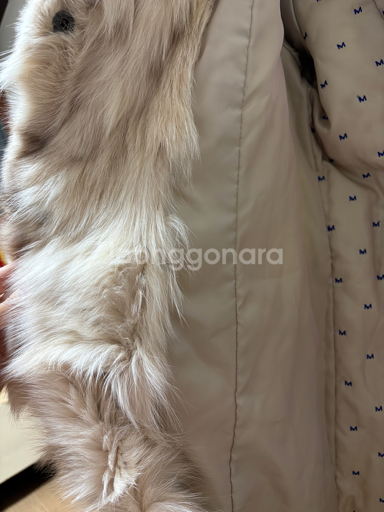 미샤 퍼 벨트 롱패딩코트 아이보리 55-66--3